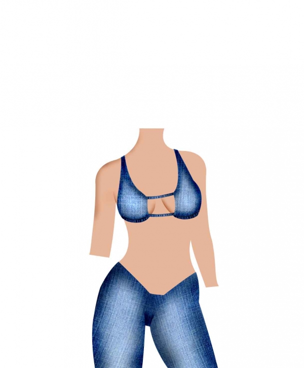 Creation of Princess of blue jeans: Step 10